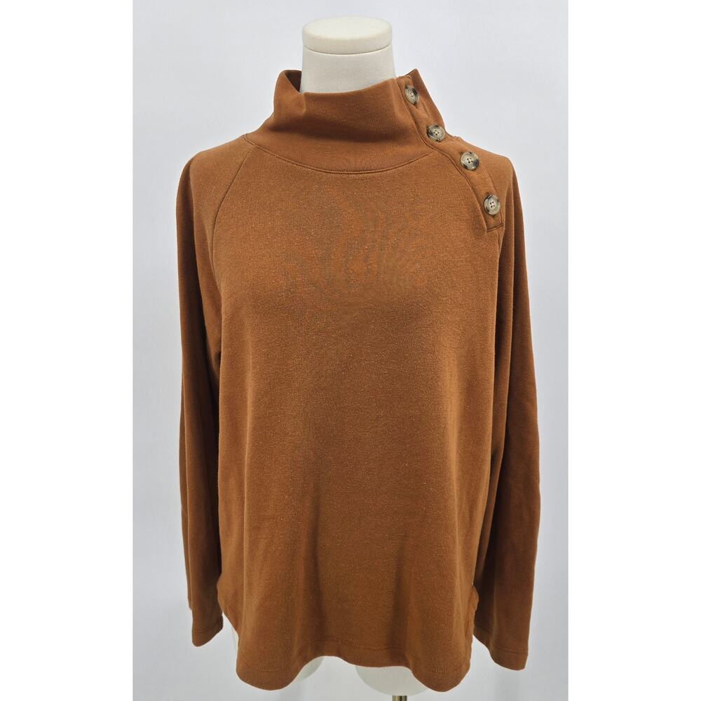J Crew Wide Button Mockneck Pullover - image 1